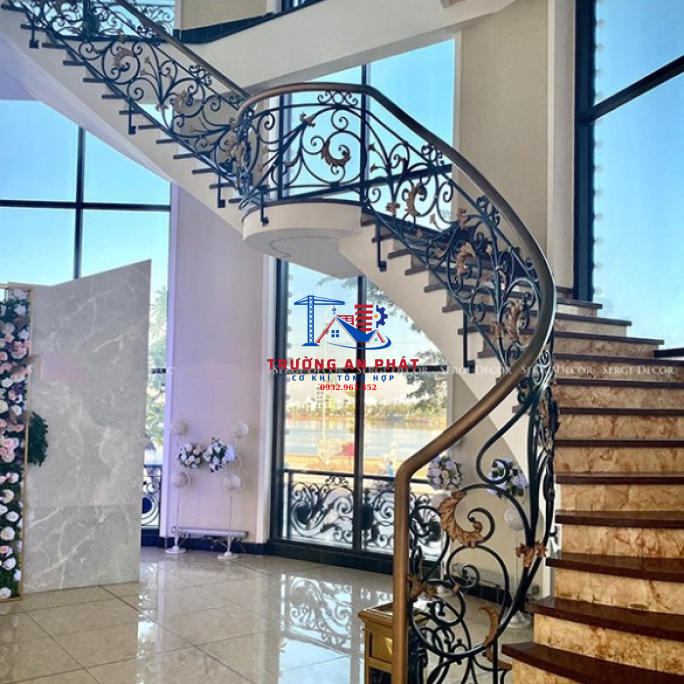 Cầu thang kỹ nghệ sắt cho toà nhà